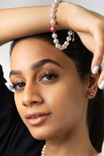 Load image into Gallery viewer, White on Mulberry pink Swarovski pearl bracelet