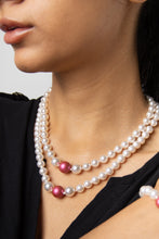 Load image into Gallery viewer, Swarovski Mulberry Pink Pearl Necklace
