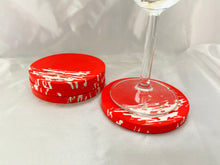 Load image into Gallery viewer, Red & White Coaster Set