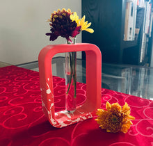 Load image into Gallery viewer, Rectangle Pink and White Vase