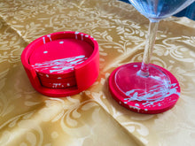 Load image into Gallery viewer, Red & White Coaster Set