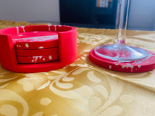 Load image into Gallery viewer, Red & White Coaster Set