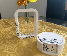 Load image into Gallery viewer, White Vase and Coaster Set
