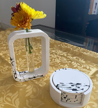Load image into Gallery viewer, White Vase and Coaster Set