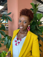 Load image into Gallery viewer, Pink and white statement necklace