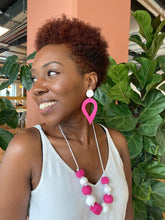 Load image into Gallery viewer, Tear drop earrings - Bright pink