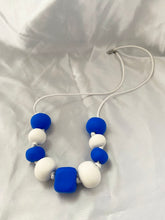 Load image into Gallery viewer, Blue and white statement necklace