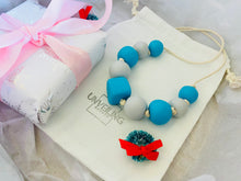 Load image into Gallery viewer, Grey and Turquoise Earring and Necklace Set