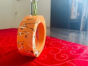Round Orange Vase