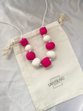 Load image into Gallery viewer, Pink and white statement necklace
