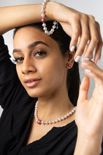 Load image into Gallery viewer, Swarovski Mulberry Pink Pearl Jewellery Set
