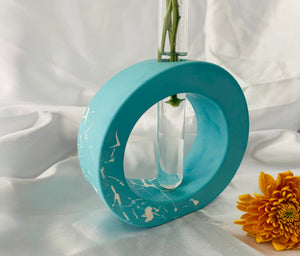 Round Teal Vase