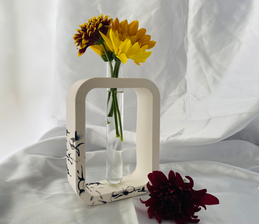 Rectangle White and Black Vase