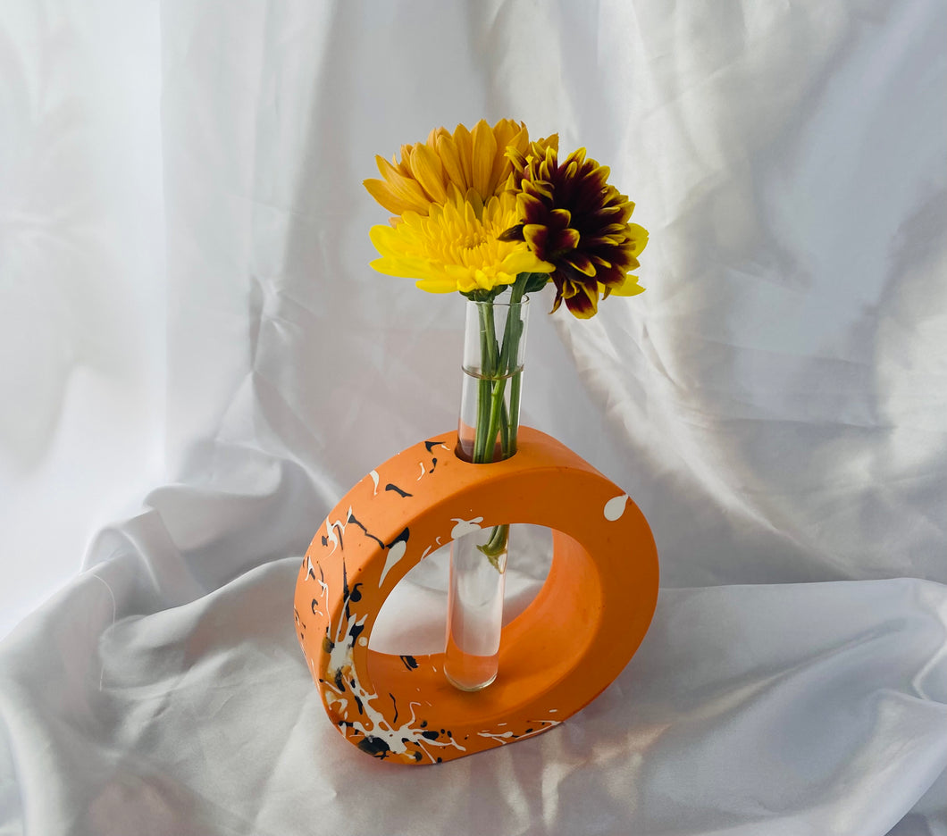Round Orange Vase