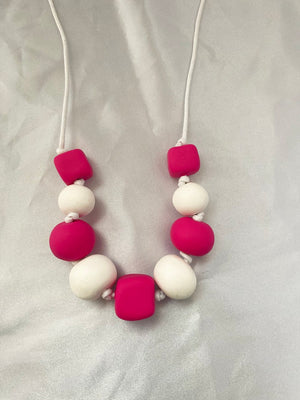 Pink and white statement necklace